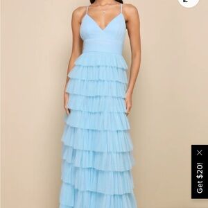 Lulu's Sky Blue Ruffle Dress